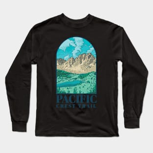 Landscape Mountain Trail a Landscape with Mountains and Trees Forest Long Sleeve T-Shirt